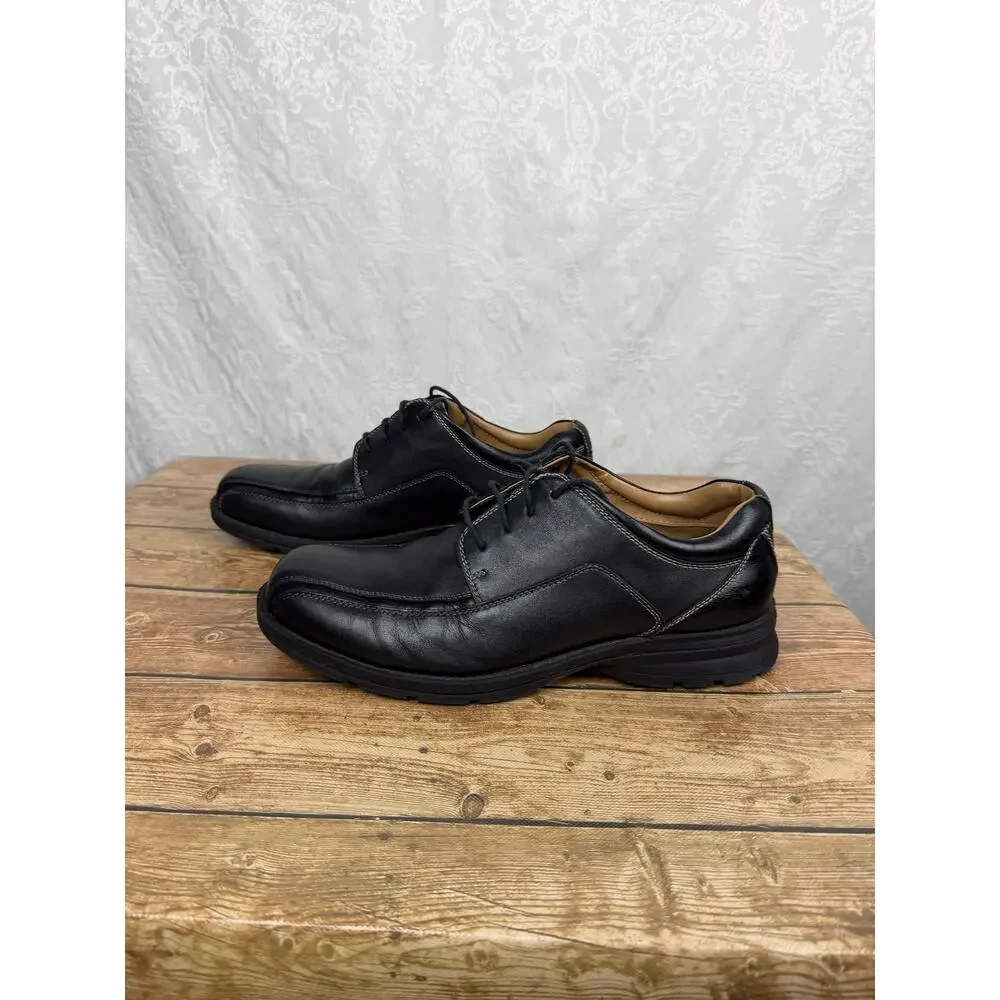 Dockers Men’s Black Leather Oxford Dress Shoes Lace Up Casual Work Shoes 10.5